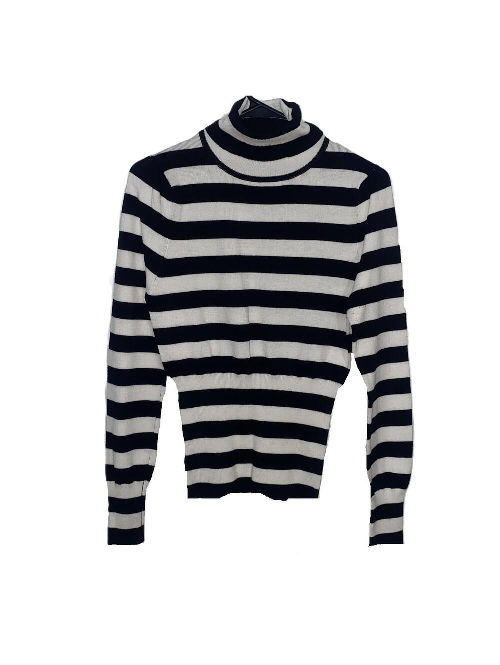 Rue21 Black White Striped Turtleneck Y2K Indie Sleaze Sweater Large